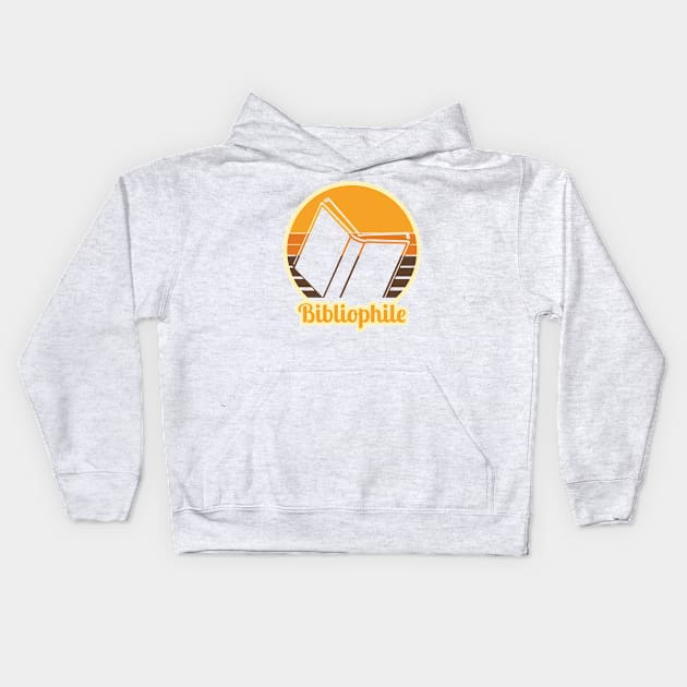 Retro Bibliophile Design Brown and Orange Kids Hoodie by RedRubi